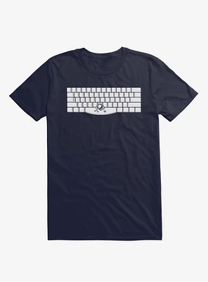 Spacebar Astronaut Keyboard Navy Blue T-Shirt