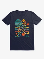 Sun, Waves, And Bites Shark Navy Blue T-Shirt