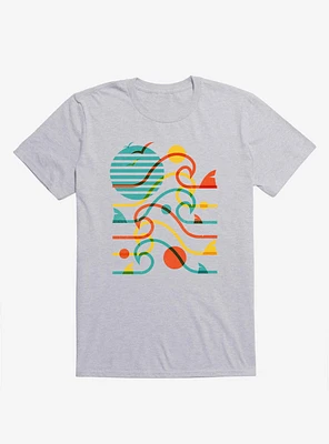 Sun, Waves, And Bites Shark Sport Grey T-Shirt