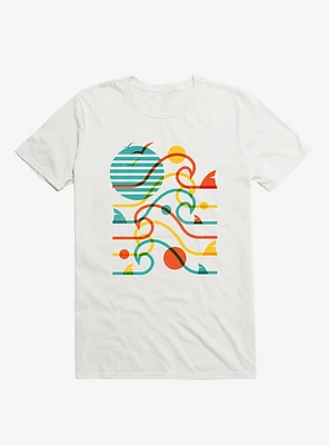 Sun, Waves, And Bites Shark White T-Shirt
