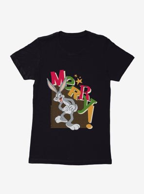 Looney Tunes Holiday Merry Bugs Bunny Womens T-Shirt