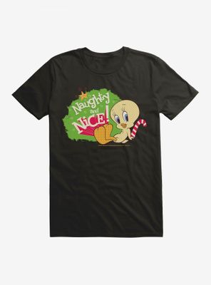 Looney Tunes Holiday Tweety Bird Naughty And Nice T-Shirt