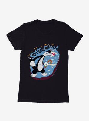 Looney Tunes Sylvester The Cat Santa Clause Womens T-Shirt