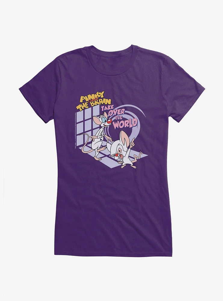 Animaniacs Pinky And The Brain Takeover Girls T-Shirt