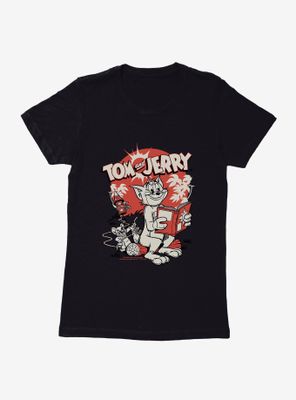 Tom And Jerry Firecracker Prank Womens T-Shirt