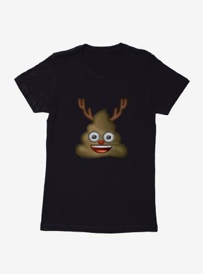 Emoji Holiday Icons Poop Reindeer Womens T-Shirt
