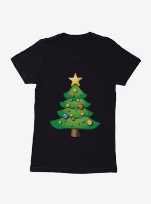 Emoji Holiday Icons Decorated Tree Womens T-Shirt