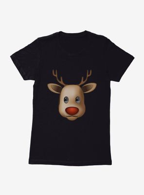 Emoji Holiday Icons Reindeer Womens T-Shirt