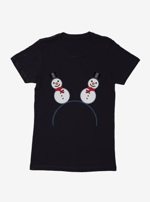 Emoji Holiday Icons Snowman Headband Womens T-Shirt
