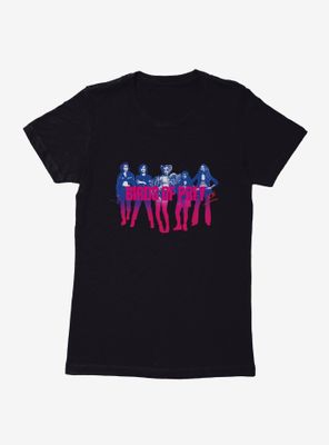 DC Comics Birds Of Prey Harley Quinn And Her Crew Shadow Ombre Outline Womens T-Shirt