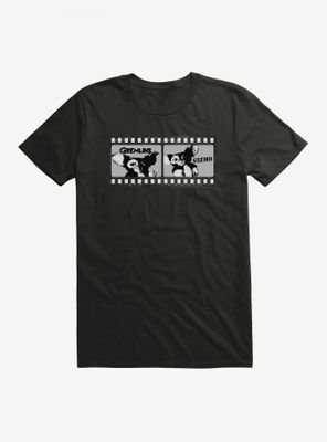 Gremlins Gizmo Film Strip Black And White T-Shirt