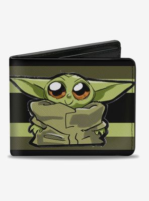 Star Wars The Mandalorian The Child Impression Stripe Bi-fold Wallet