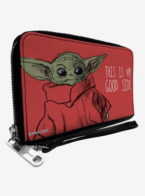 Star Wars The Mandalorian This is My Good Side Red Zip Around Wallet