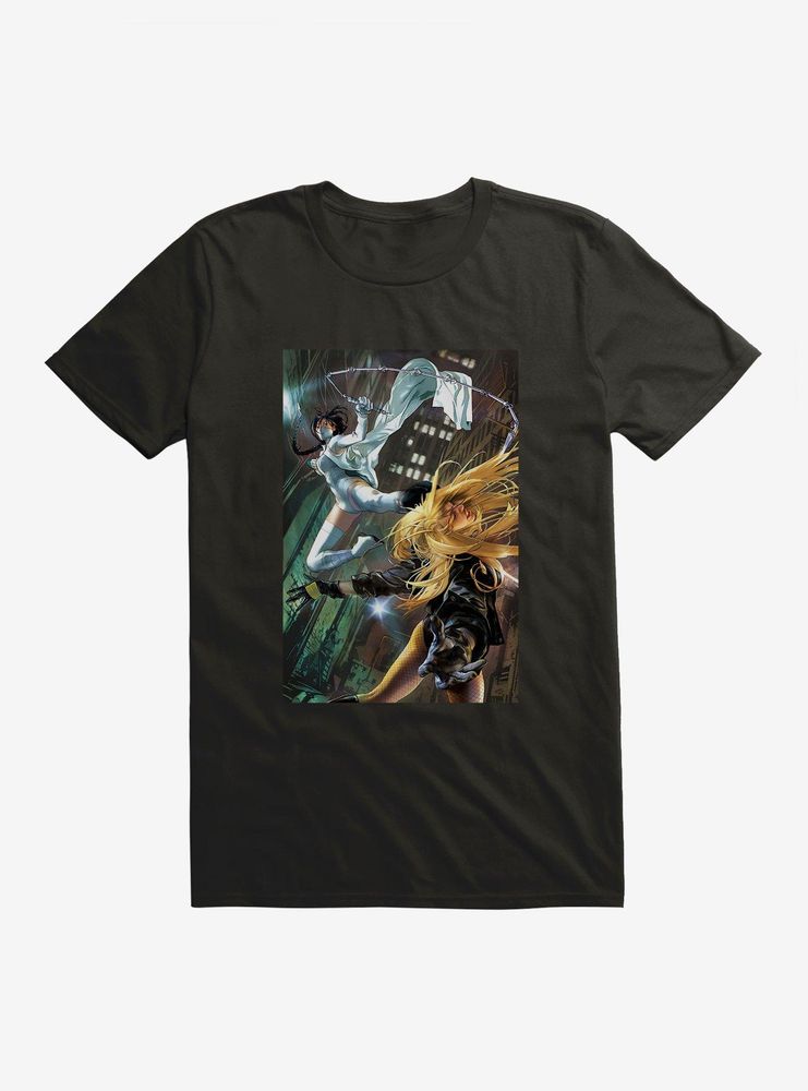 DC Comics Birds Of Prey Black Canary Battle Comic Art T-Shirt