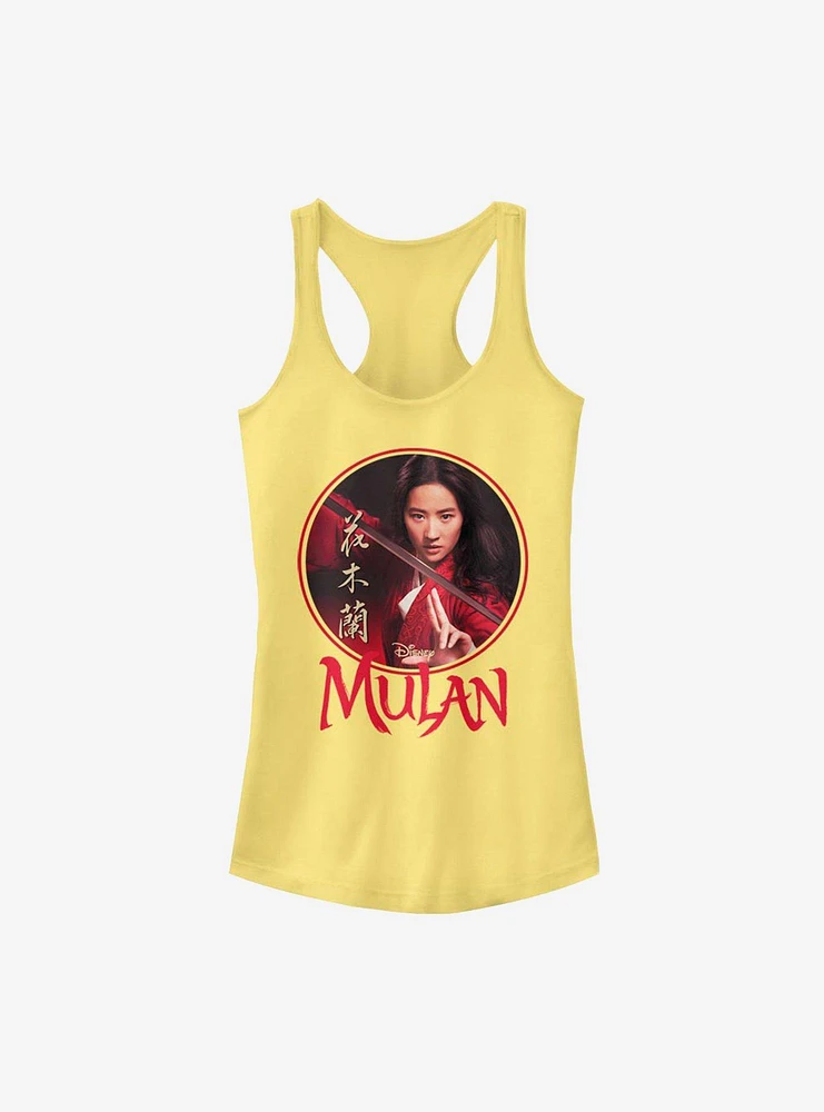 Disney Mulan Live Action Portrait Circle Frame Girls Tank