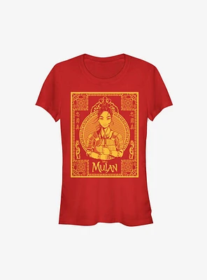 Disney Mulan Live Action Golden Outline Poster Girls T-Shirt