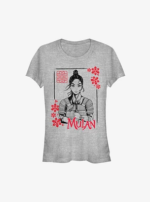 Disney Mulan Live Action Ink Line Frame Girls T-Shirt