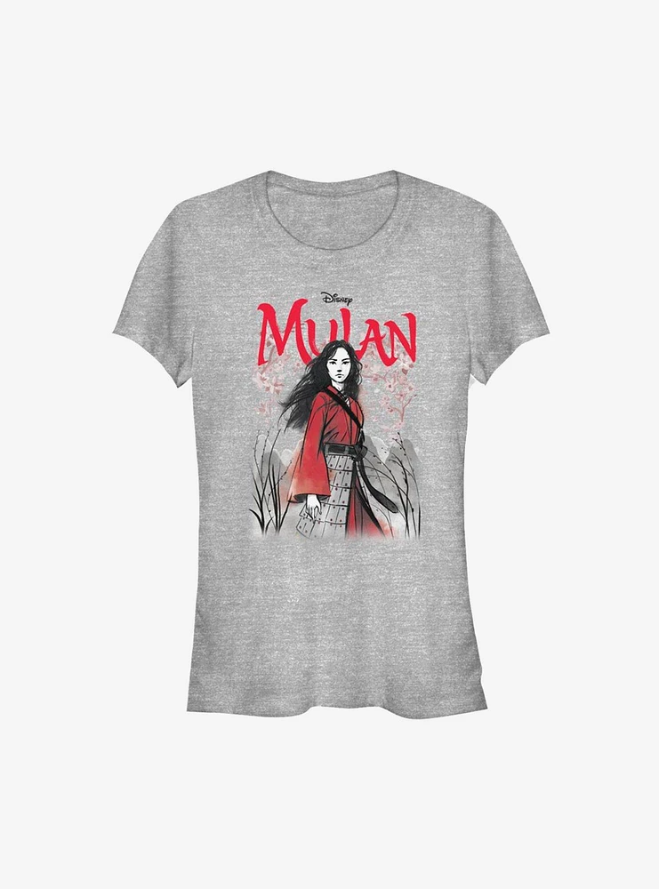 Disney Mulan Live Action Watercolor Title Poster Girls T-Shirt