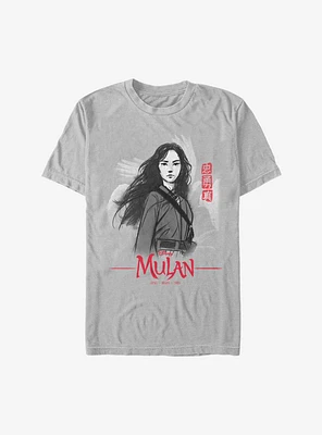 Disney Mulan Live Action Loyal Brave True Charcoal Sketch T-Shirt