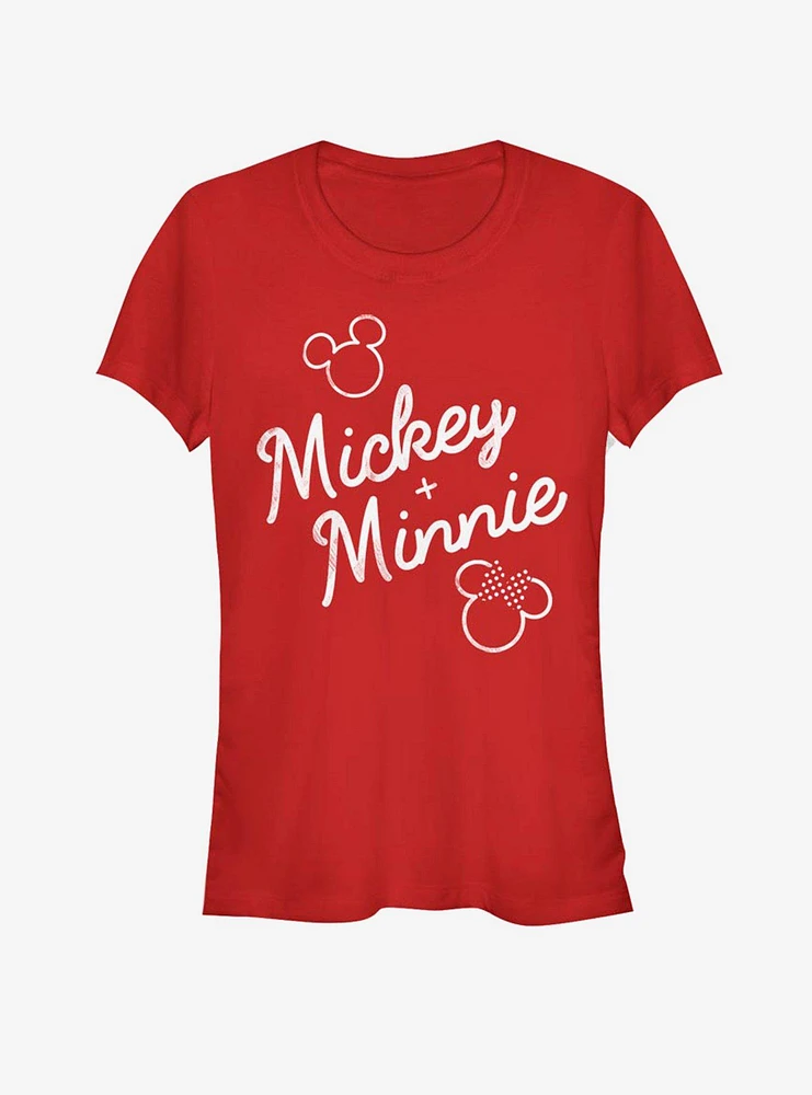 Disney Mickey Mouse And Minnie Signed Together Girls T-Shirt