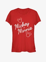 Disney Mickey Mouse And Minnie Signed Together Girls T-Shirt