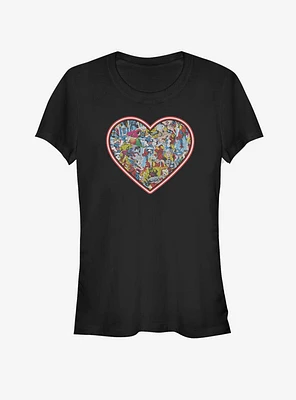 Marvel Avengers Comic Glow Heart Girls T-Shirt
