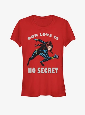 Marvel Black Widow No Secret Love Valentine Girls T-Shirt