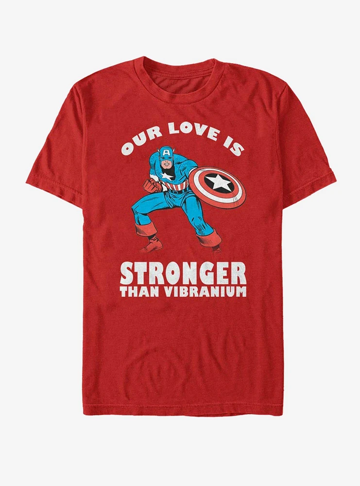 Marvel Captain America Strong Love Valentine T-Shirt