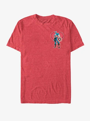 Marvel Captian America Heart Pocket T-Shirt