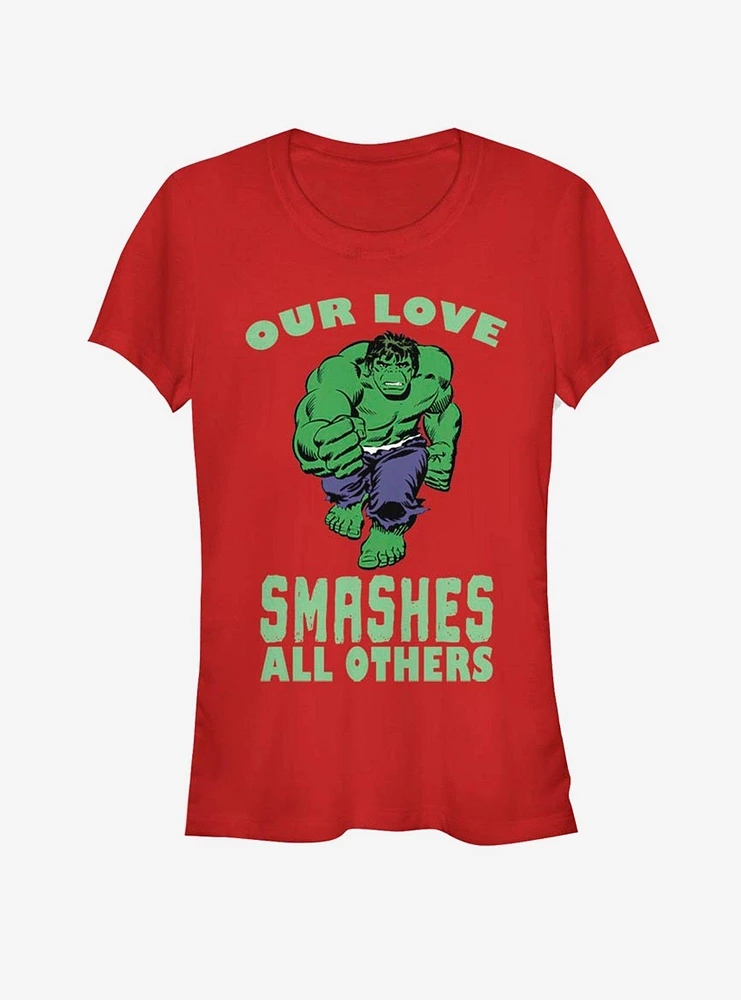 Marvel Hulk Smashing Love Valentine Girls T-Shirt