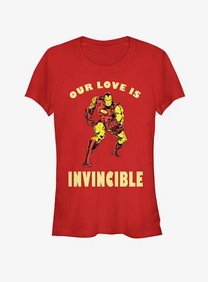 Marvel Ironman Our Love Is Invincible Valentine Girls T-Shirt