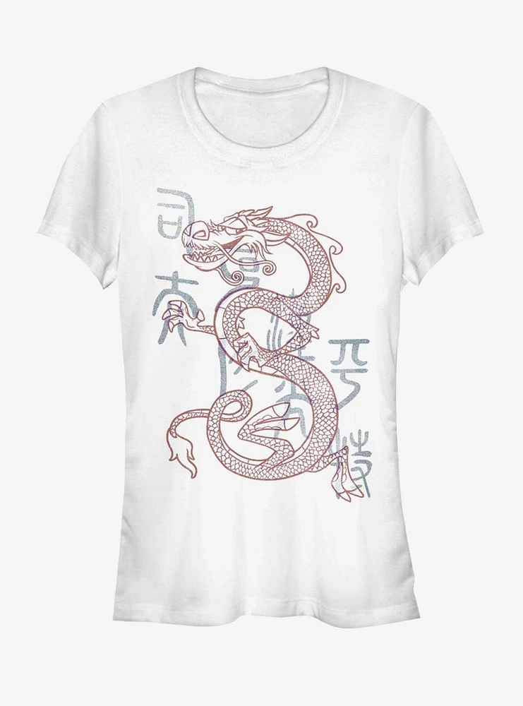 Disney Mulan Mushu Dragon Outline Girls T-Shirt