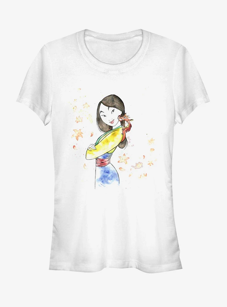 Disney Mulan And Mushu Watercolor Girls T-Shirt