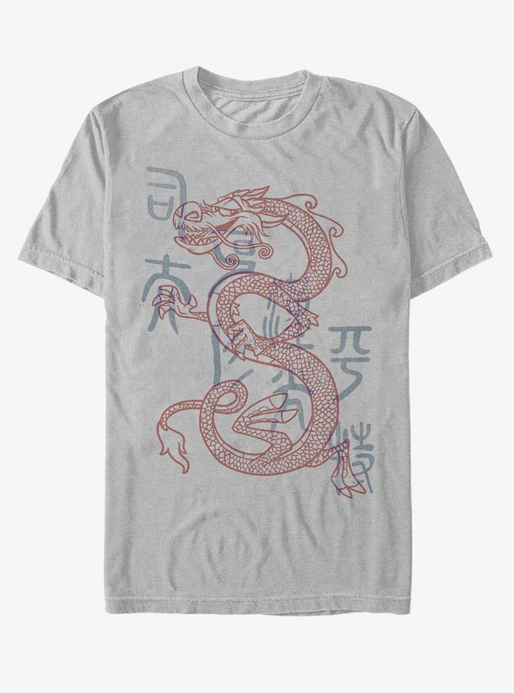 Disney Mulan Mushu Dragon Outline T-Shirt