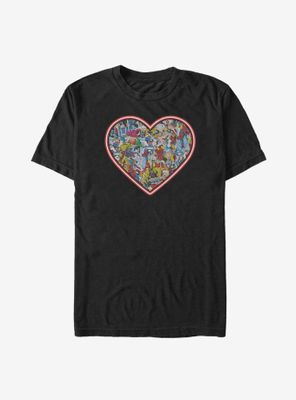 Marvel Avengers Comic Heart T-Shirt