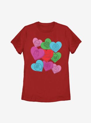 Marvel Avengers Candy Hearts Womens T-Shirt