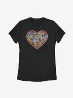 Marvel Avengers Comic Heart Womens T-Shirt