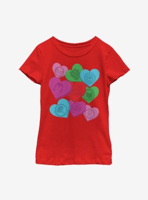 Marvel Avengers Candy Hearts Youth Girls T-Shirt