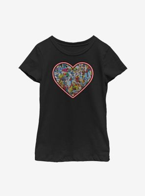 Marvel Avengers Comic Heart Youth Girls T-Shirt