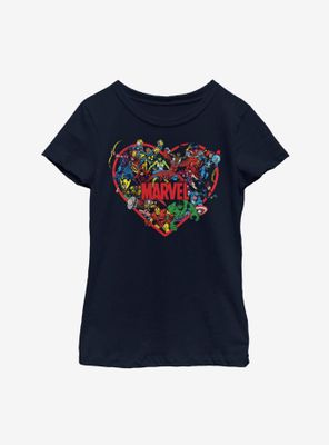 Marvel Avengers Hero Heart Youth Girls T-Shirt