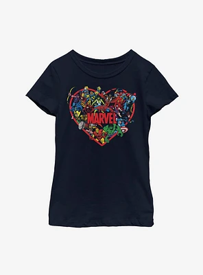 Marvel Avengers Hero Heart Youth Girls T-Shirt
