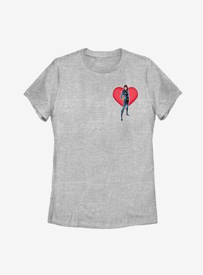 Marvel Black Widow Heart Womens T-Shirt