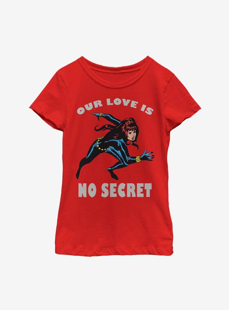 Marvel Black Widow No Secret Love Youth Girls T-Shirt