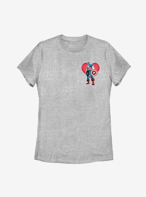 Marvel Captain America Heart Womens T-Shirt