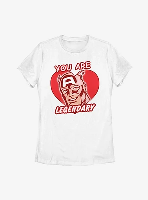 Marvel Captain America Legendary Heart Womens T-Shirt