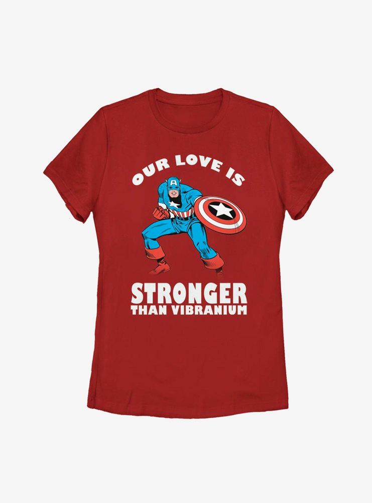Marvel Captain America Strong Love Womens T-Shirt