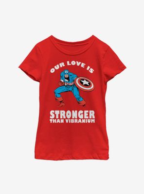 Marvel Captain America Strong Love Youth Girls T-Shirt