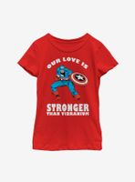 Marvel Captain America Strong Love Youth Girls T-Shirt