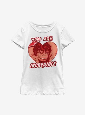 Marvel Hulk Incredible Heart Youth Girls T-Shirt