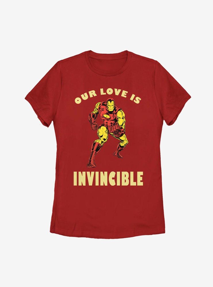 Marvel Iron Man Invincible Love Womens T-Shirt